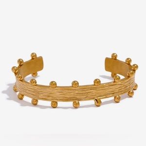 Stainless Steel Golden Wide Open Cuff Bracelet 💦 Resistance